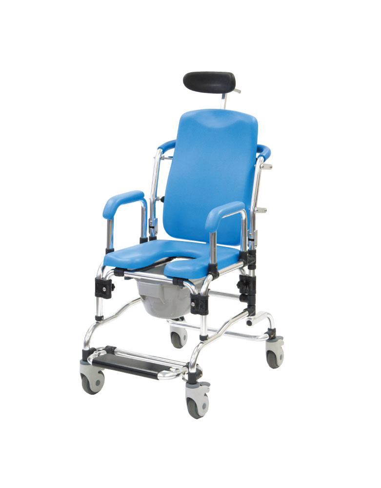 入浴用車いす リクライニングシャワーキャリー コモード付 : 入浴用品