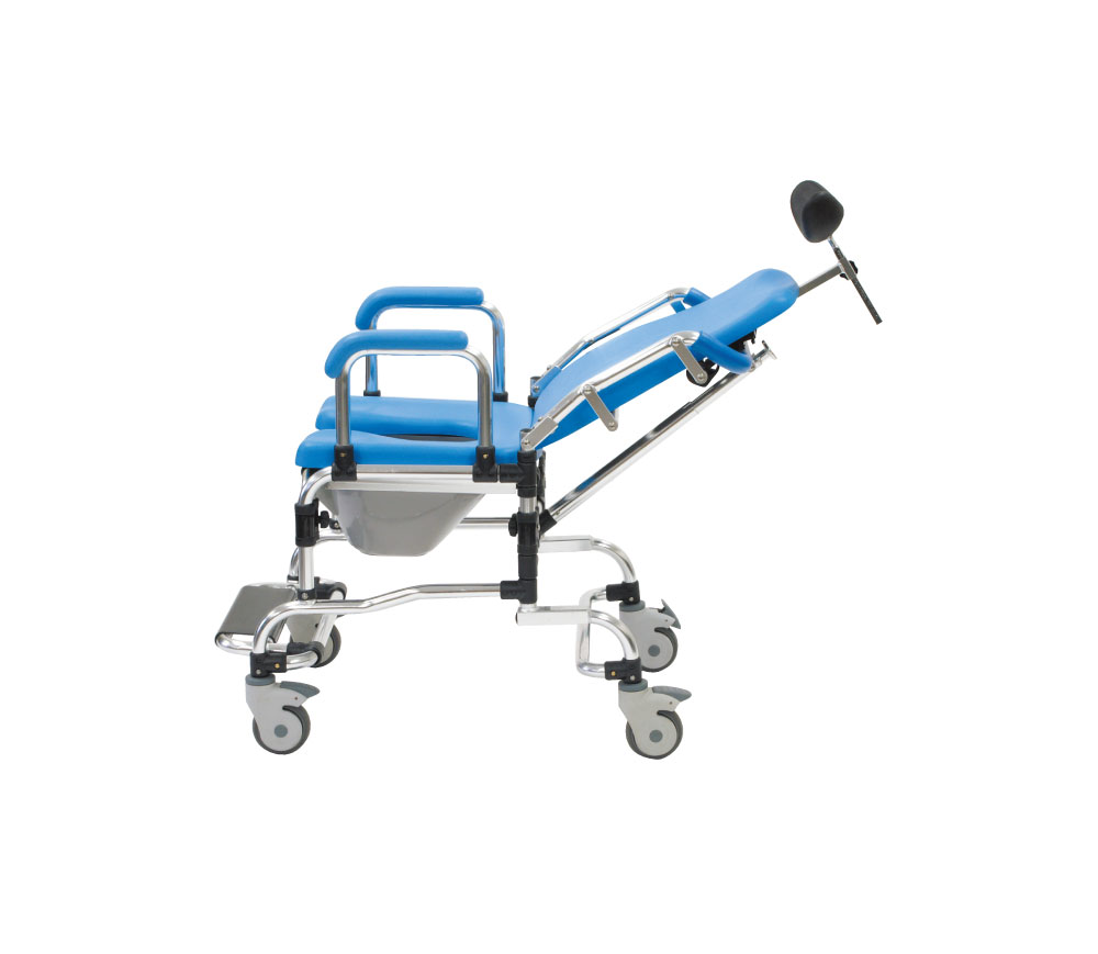 入浴用車いす リクライニングシャワーキャリー コモード付 : 入浴用品
