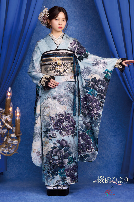 花いち都屋の振袖 /水色/エレガント/花柄/ 032 | My振袖