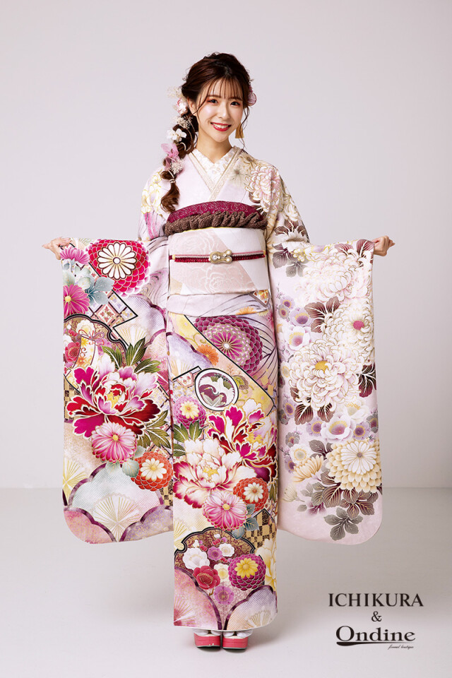 振袖専門店 一蔵の振袖 /ピンク色/赤色/古典/花柄/ E-1096 | My振袖