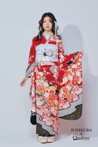 振袖専門店 一蔵の振袖 /赤色/白色/古典/花柄/ OE-1478 | My振袖