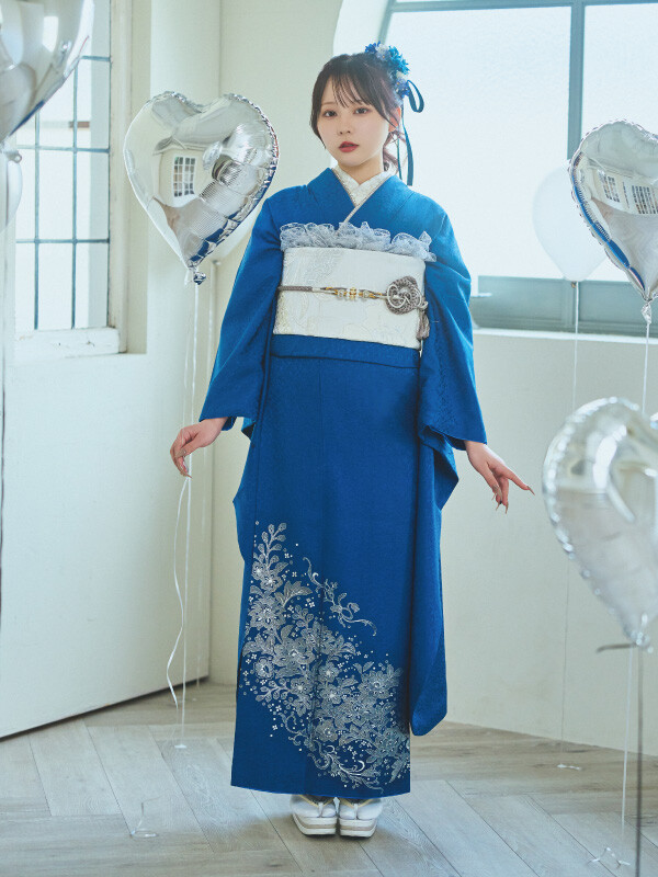 20Lab.（ハタチラボ.）の振袖 /青色/レトロ/無地柄/ S20L-007 | My振袖