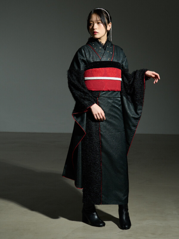 20Lab.（ハタチラボ.）の振袖 /黒色/赤色/クール/無地柄/ 20L-032 | My振袖