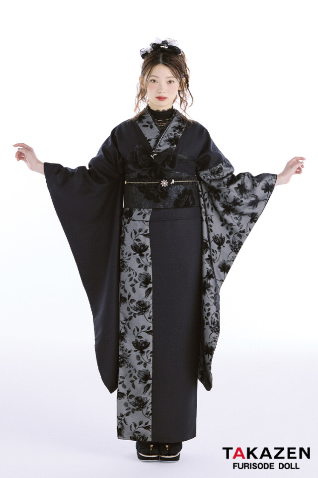 TAKAZENの振袖 /黒色/エレガント/その他/ 最新作ヴィンテージスタイル