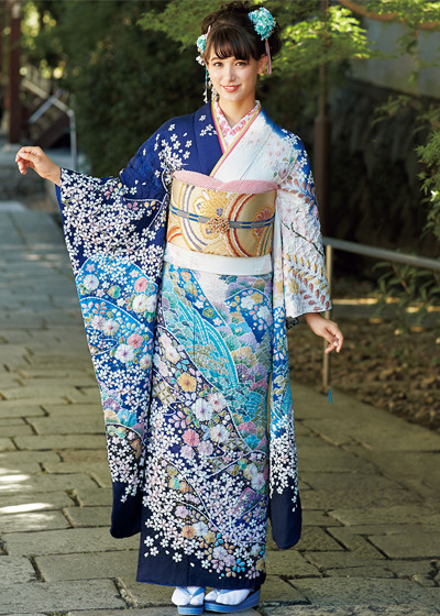 和とわの振袖 /青色/白色/古典/花柄/ Furisode Collection 2019 | My振袖