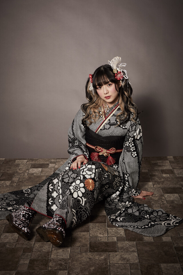 スタジオリッツ 草加舎人店の振袖 /黒色/白色/古典/花柄/ 黒 総絞り