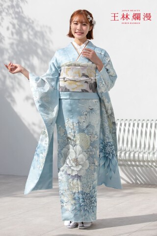 振袖ふるーれ 浅草ROX本店の振袖 /水色/その他色/古典/花柄/ 王林浪漫
