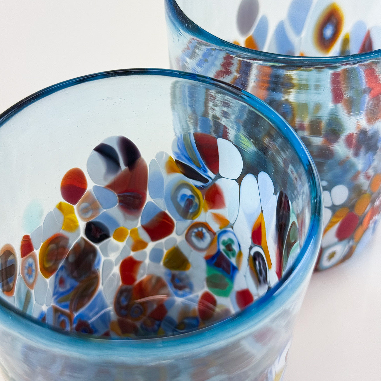 Murano Glass Drink Tumblers & Pitcher, San Marco Collection, Made in I