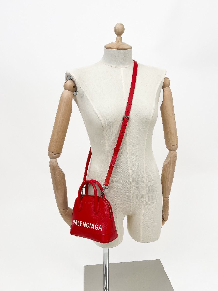 Balenciaga Ville Top Handle Bag Red XS | Myzah