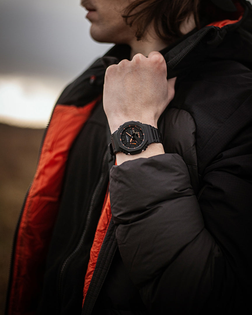 Casio G-Shock GA-2100-1A4ER 2100 Utility Black Series Orange