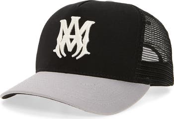 AMIRI MA Outline Embroidered Canvas Trucker Hat | Nordstrom