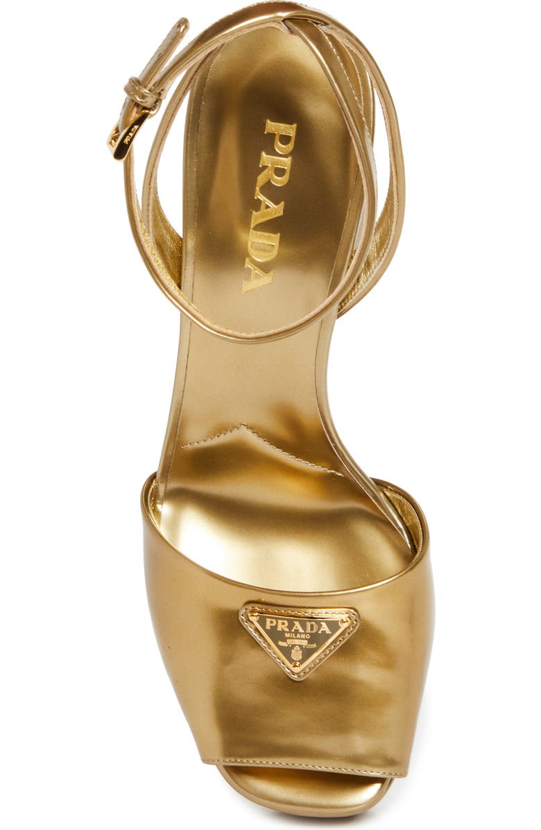 Prada Logo Metallic Leather Platform Sandal (Women) | Nordstrom