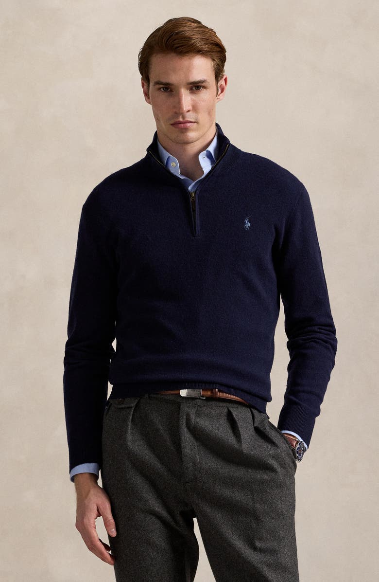Polo Ralph Lauren Regular Fit Wool Quarter Zip Sweater | Nordstrom