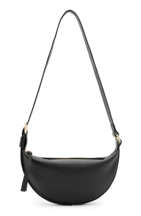 AllSaints Half Moon Leather Crossbody Bag | Nordstrom
