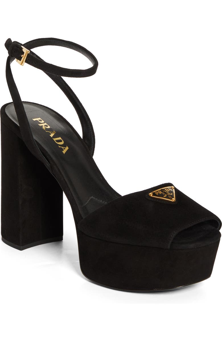 Prada Triangle Logo Ankle Strap Plaform Sandal (Women) | Nordstrom
