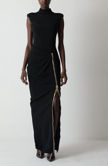 Balmain Zipped Compact Jersey Dress | Nordstrom
