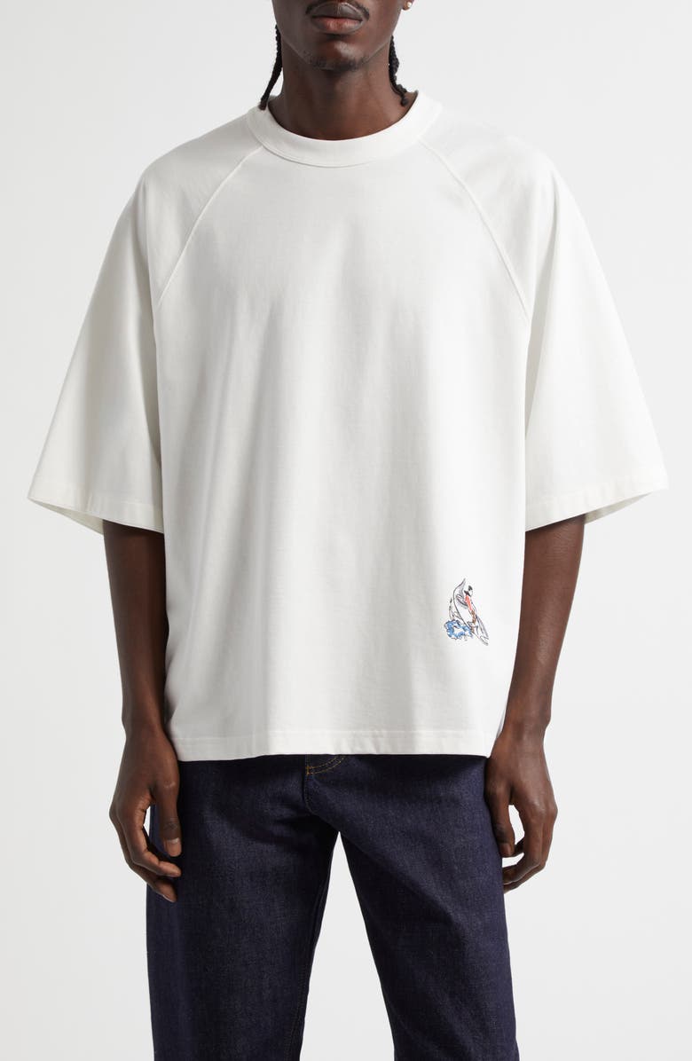 Bottega Veneta Whale Embroidered Oversize Cotton Jersey T-Shirt