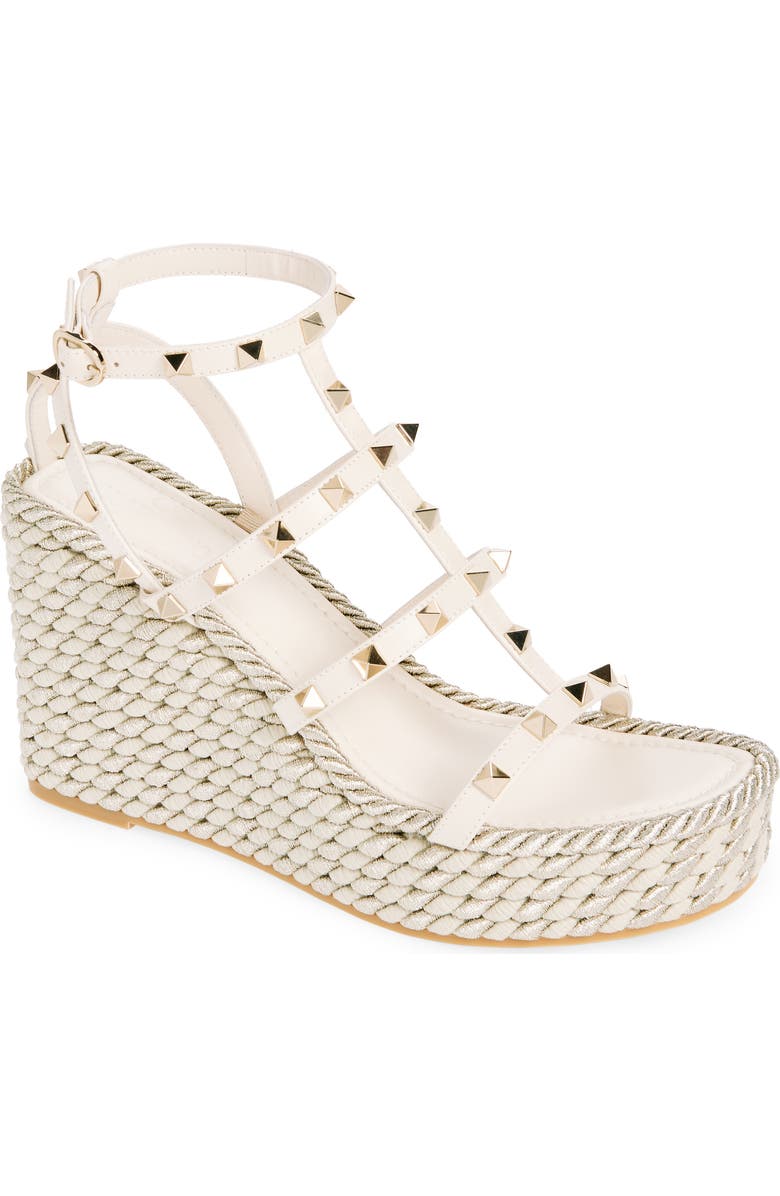Valentino Garavani Rockstud Torchon Wedge Sandal (Women) | Nordstrom