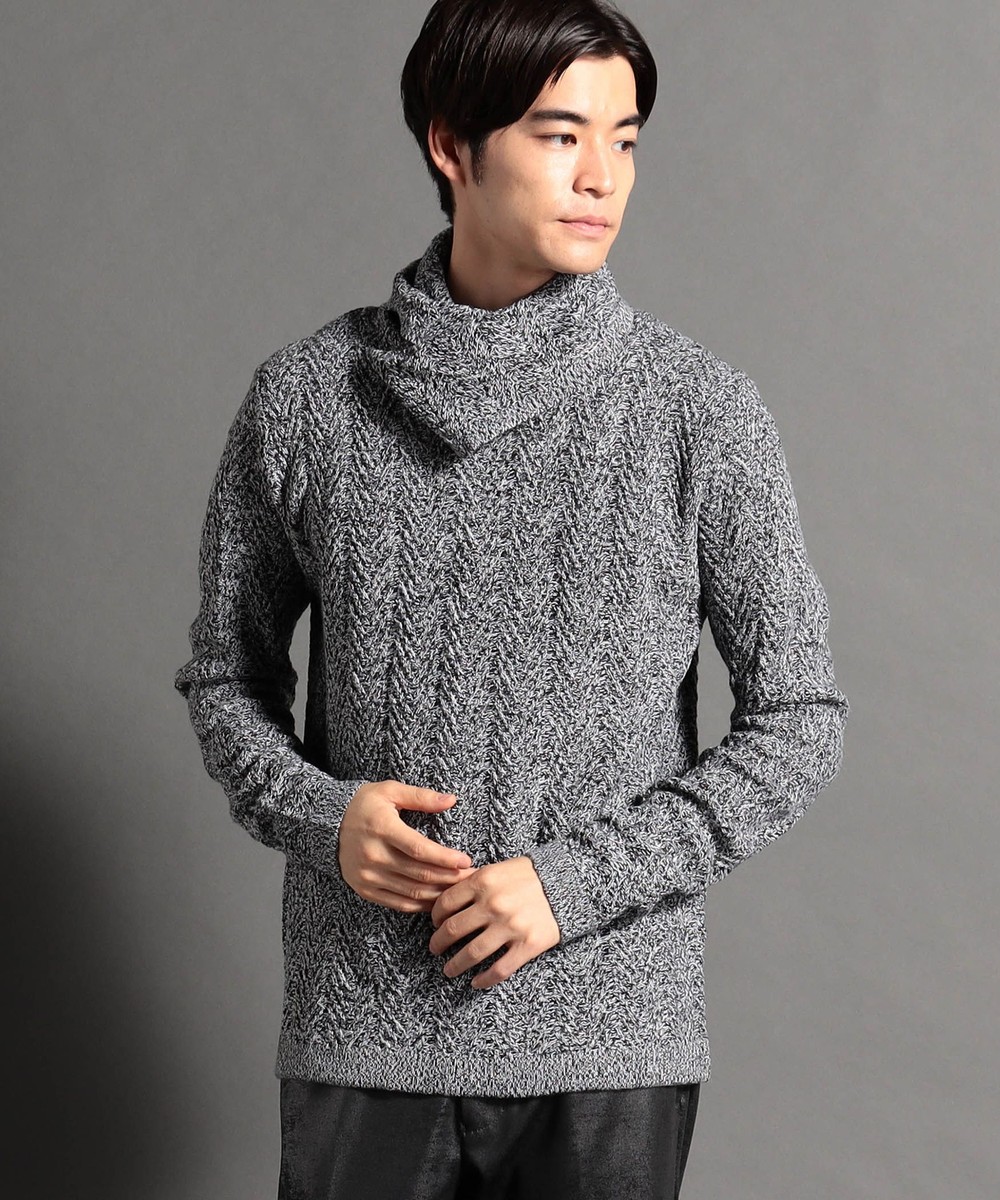 WEB限定】ヘリンボン柄アフガンネックプルオーバー｜プルオーバー