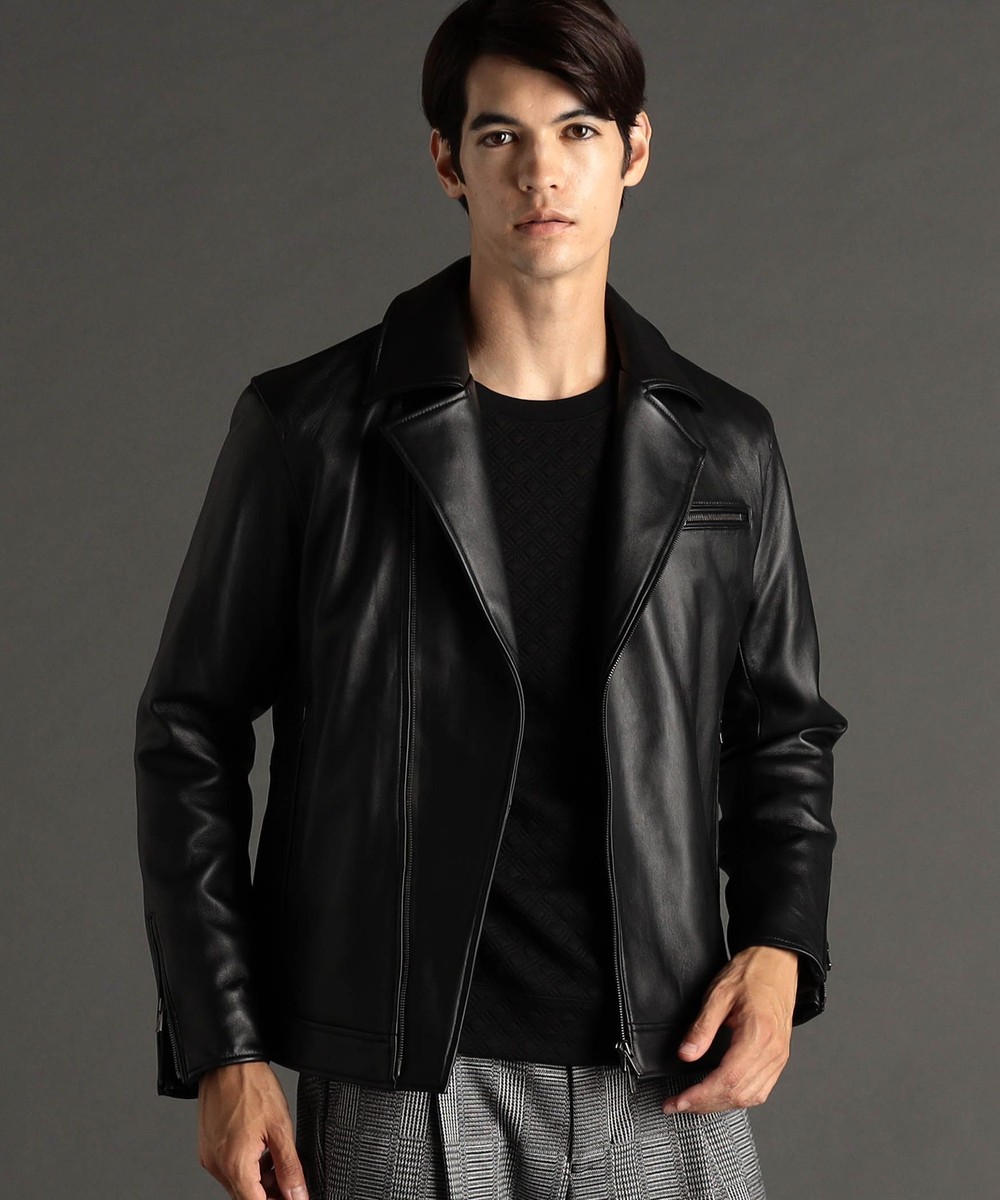 ex/tra】ラムレザー ダブルライダースブルゾン｜ライダース｜ニコル