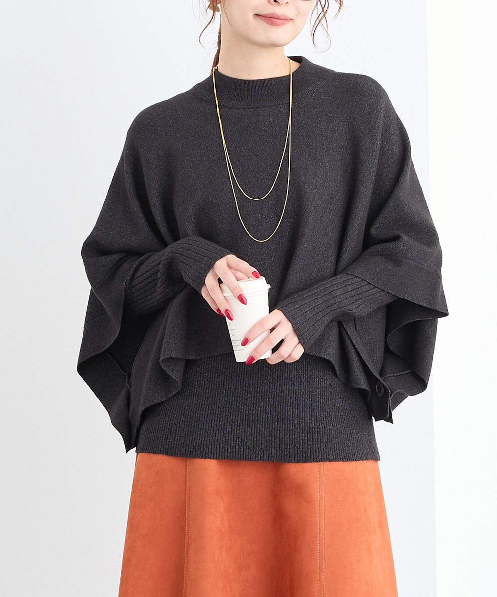 アンサンブルニット／スヌードポンチョ×クルーネックプルオーバー