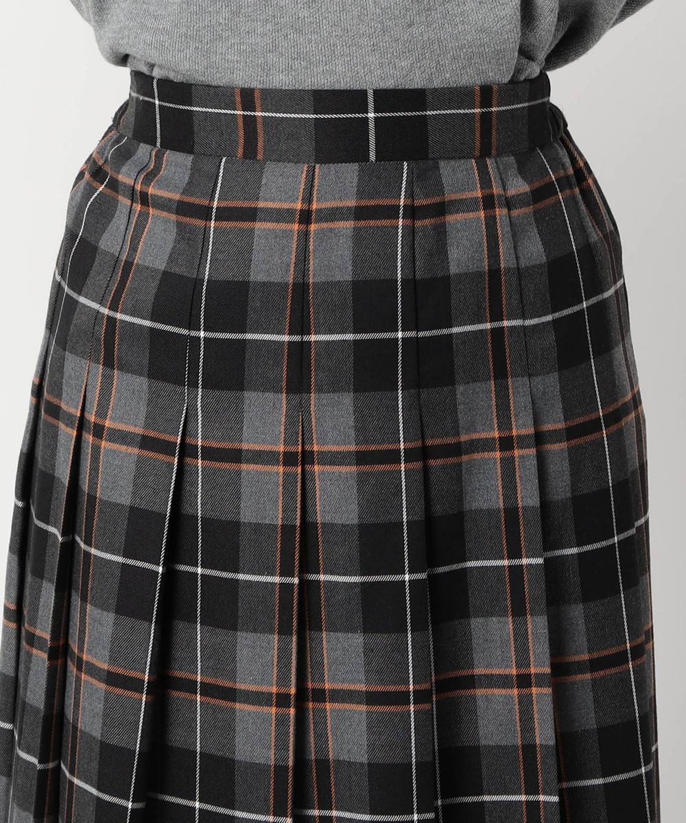 チェック柄 タックロングスカート｜ロング／マキシスカート｜ニコル