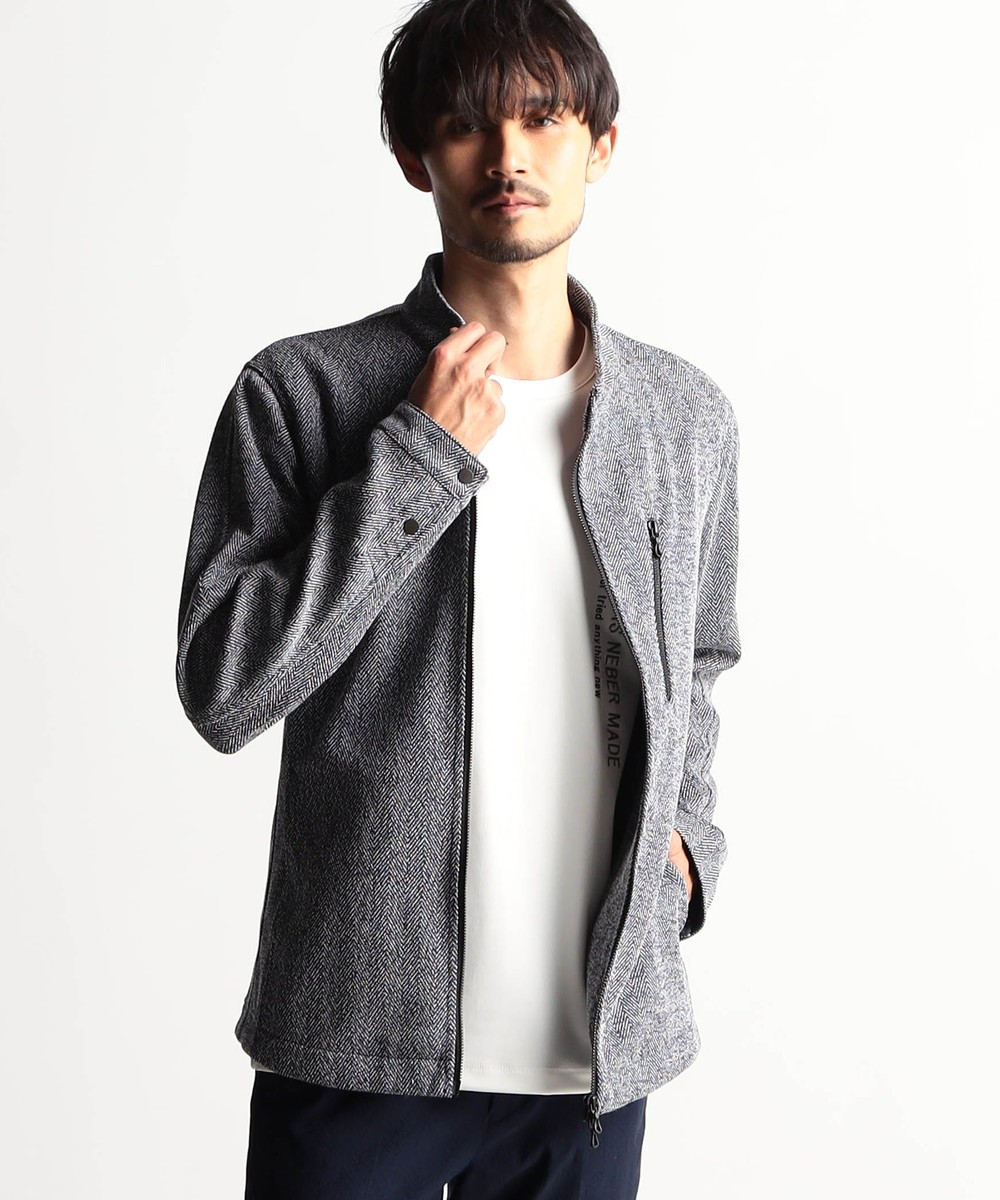 ヘリンボン ショートスタンドカラーブルゾン｜ライダース｜ニコル公式