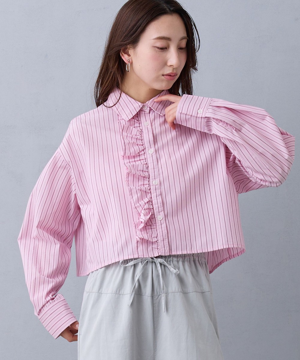ストライプフリルシャツ｜長袖｜ニコル公式通販サイト｜NICOLE ONLINE SHOP