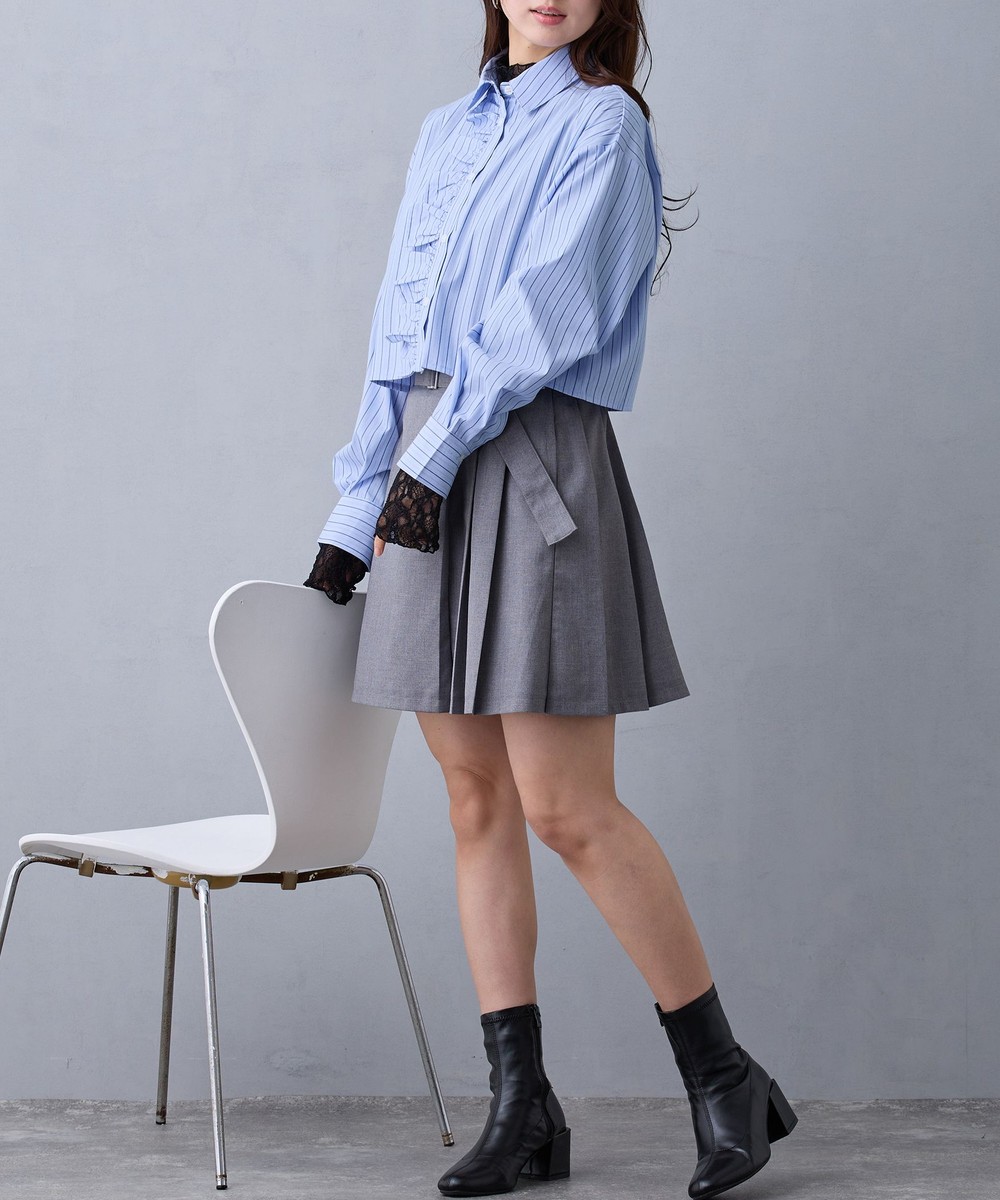 ストライプフリルシャツ｜長袖｜ニコル公式通販サイト｜NICOLE ONLINE SHOP