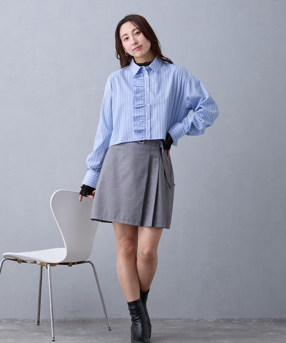 ストライプフリルシャツ｜長袖｜ニコル公式通販サイト｜NICOLE ONLINE SHOP