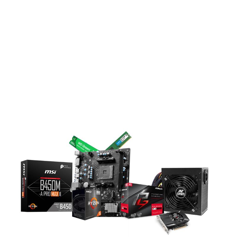 Prebuild PC | AMD Ryzen 5 5500| 8GB Ram | 256GB SSD | 4GB Graphics