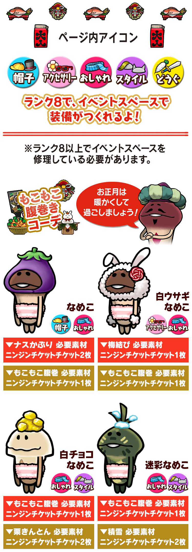 イベント「クローバー装備放出祭」でゲットできるイベント限定装備を