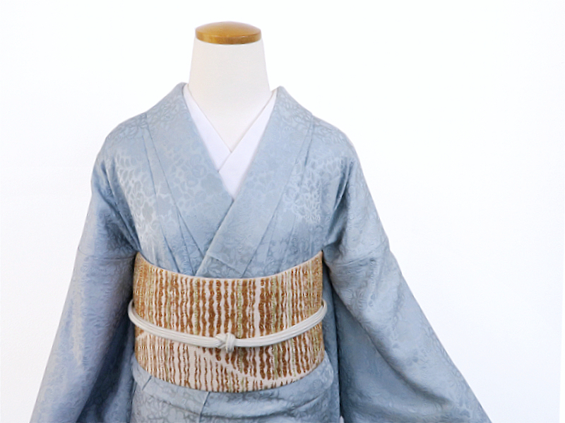 辻が花地紋 ブルー色無地 | たまるや七草着物店