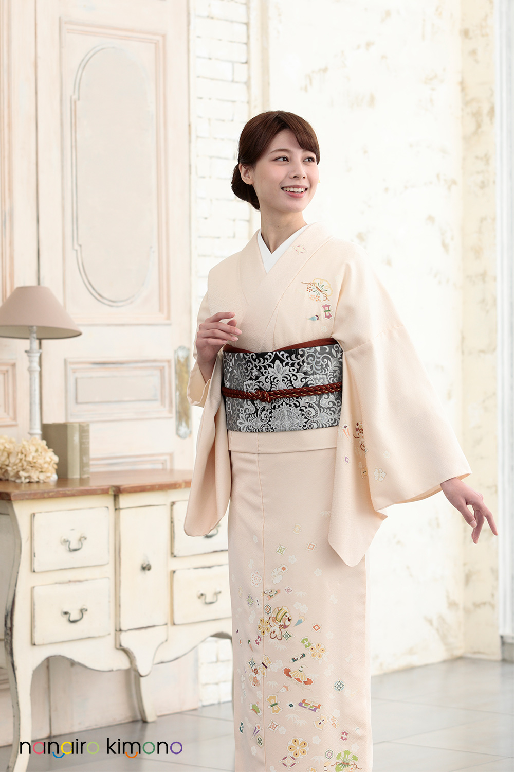 ナナイロキモノWEBショップ / 付下げ訪問着フルセット｜淡い黄色 付け