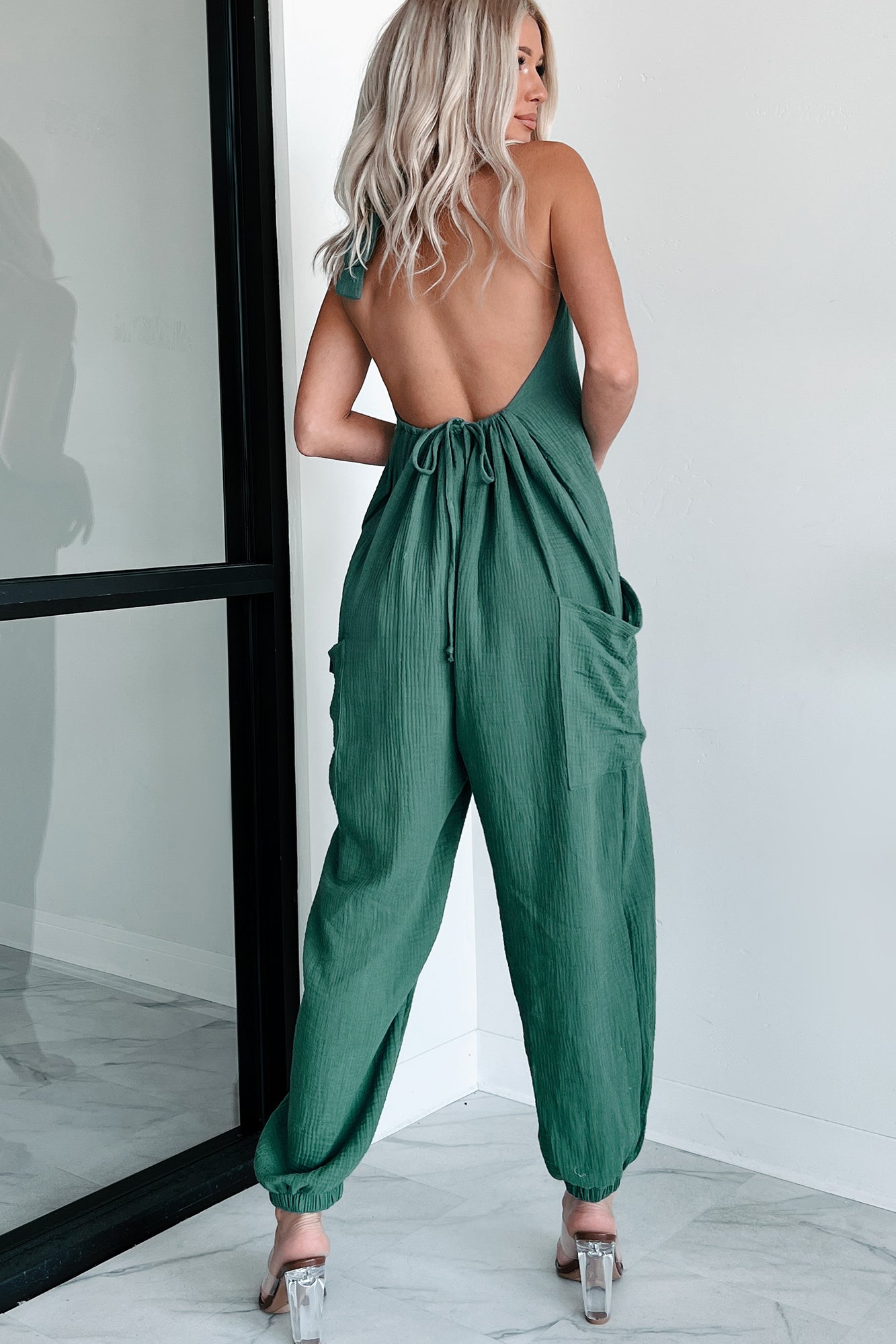 Lockwood Wasabi Mint Halter Jumpsuit (Green) · NanaMacs