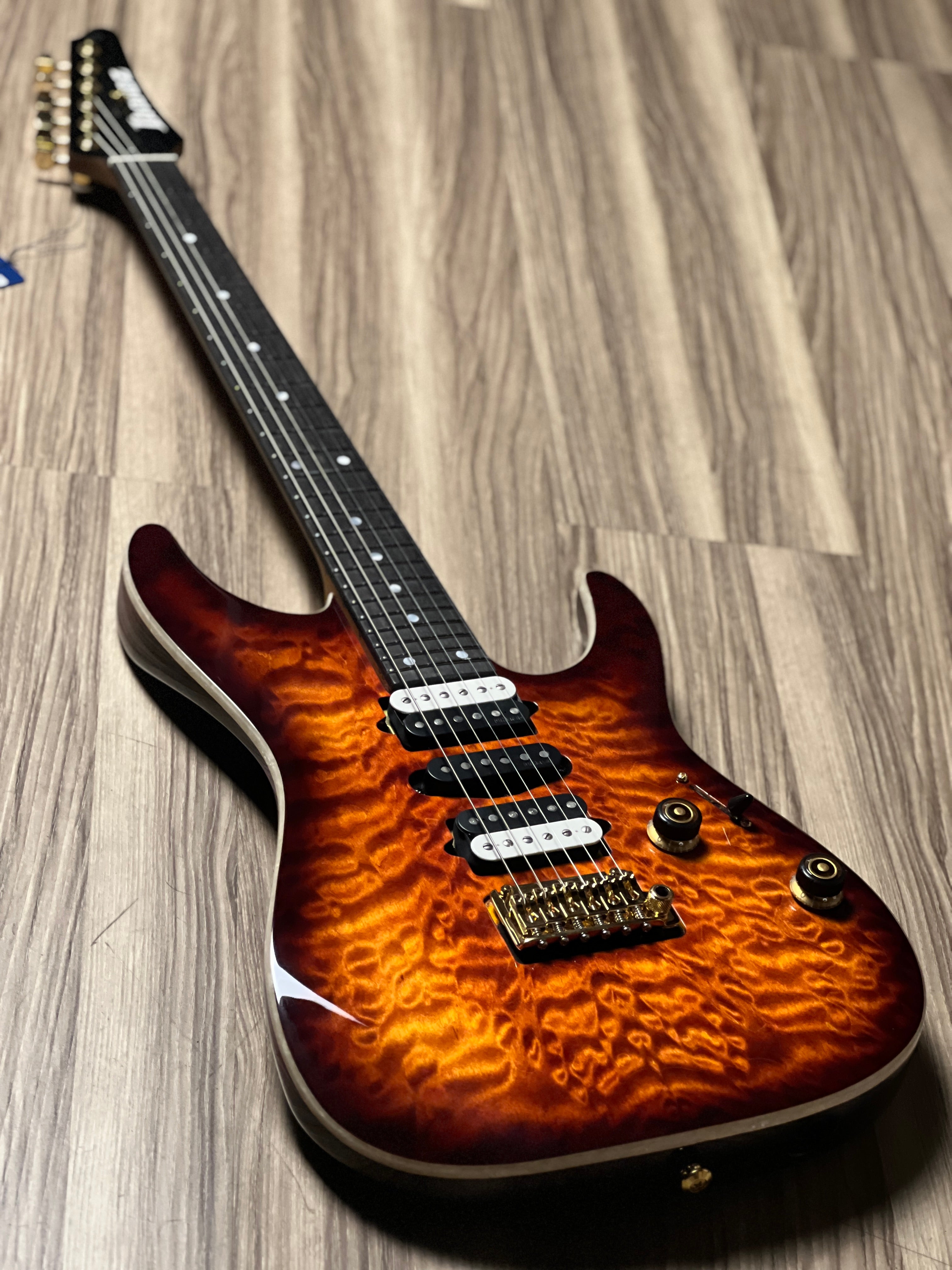Ibanez Premium AZ47P1QM-DEB with Gig Bag in Dragon Eye Burst