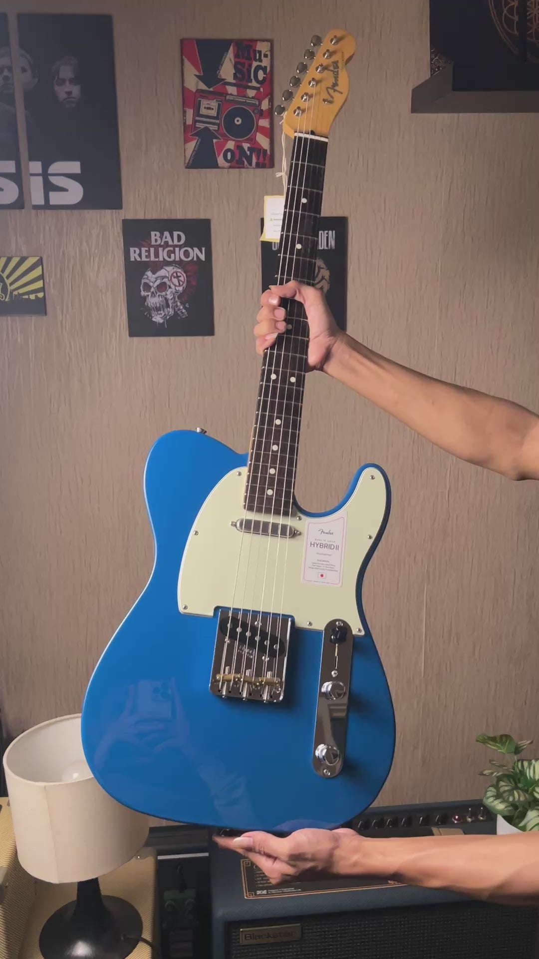 Fender Japan Hybrid II Telecaster with Rosewood FB in Forest Blue