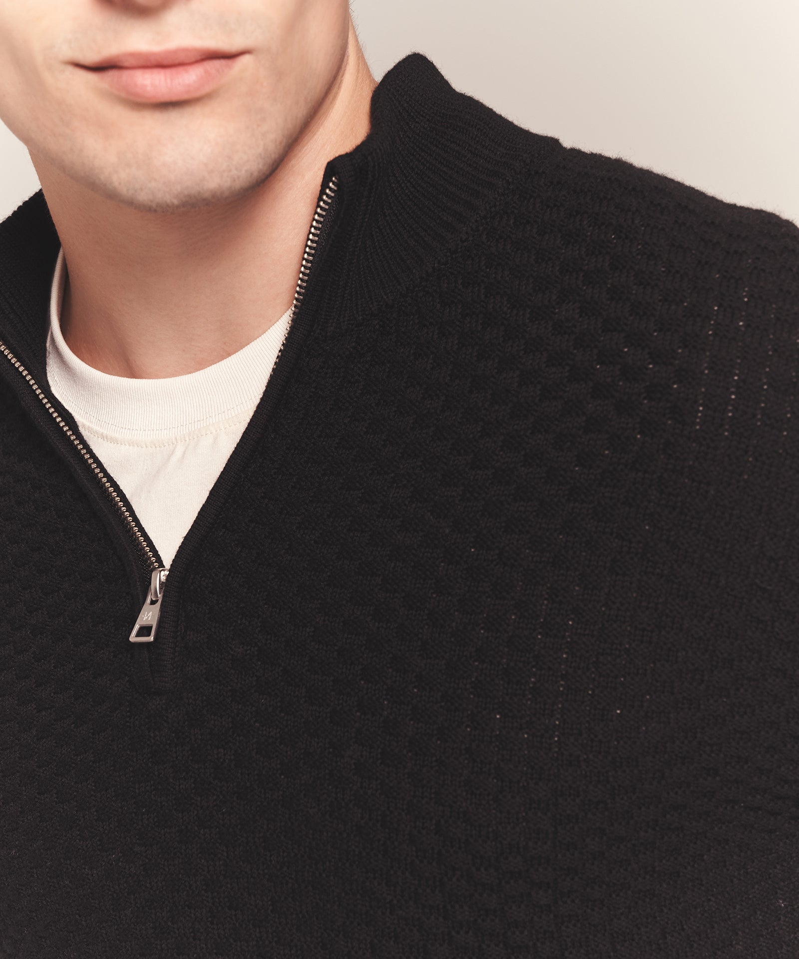 Cotton Cashmere Textured Quarter Zip – NAADAM