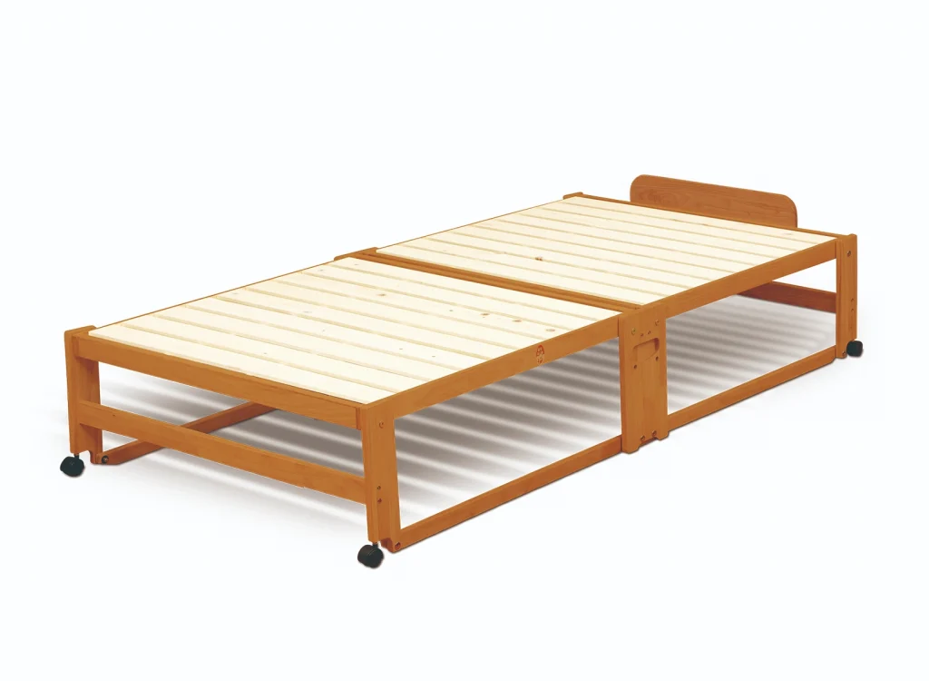 NK-2782］折りたたみひのきスノコベッドハイタイプ ワイドシングル