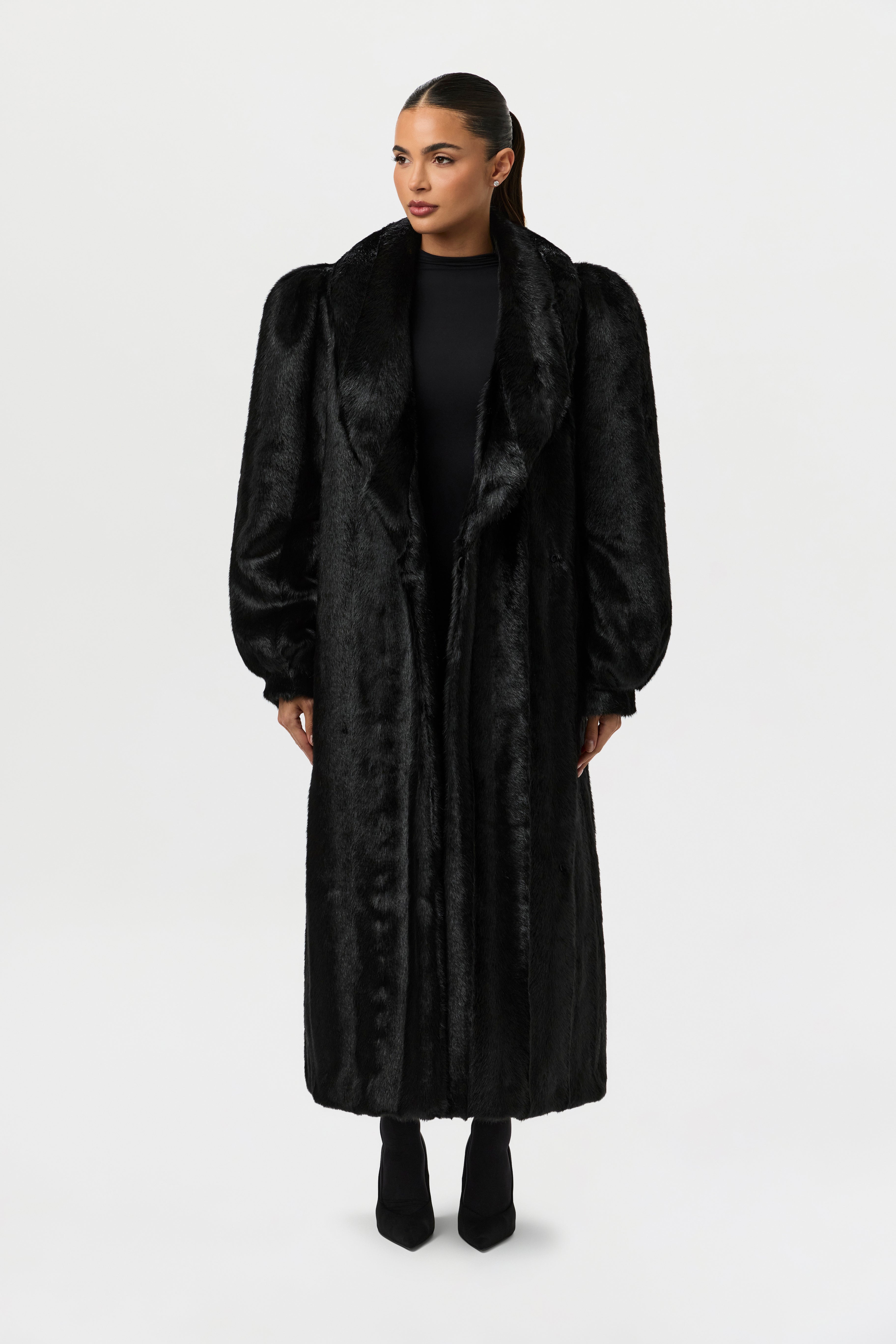 Faux Mink Long Coat – Naked Wardrobe
