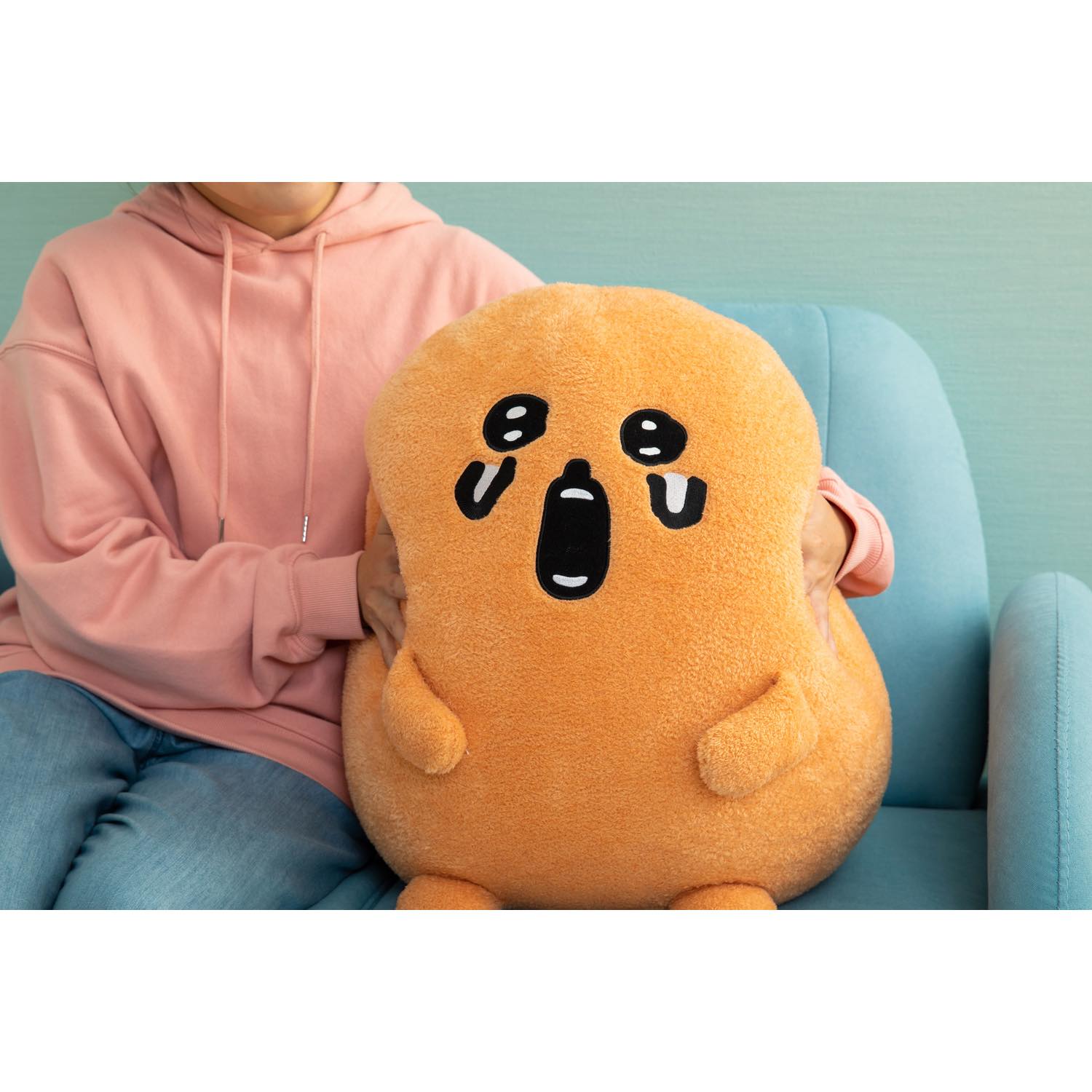 予約】もぐらコロッケ 特大！サクッとぬいぐるみ（泣いてるおかお