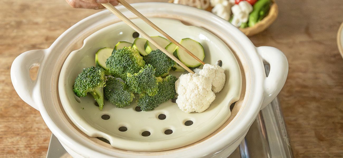 長谷園公式通販］ヘルシー蒸し鍋 白