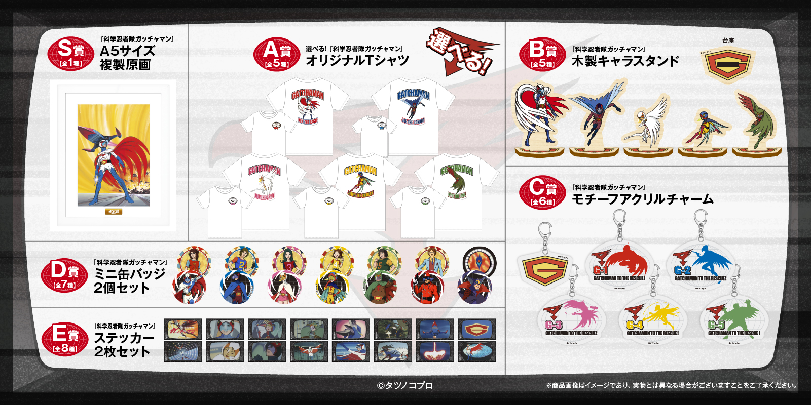 タツノコプロの名作アニメ『科学忍者隊ガッチャマン』がFAMくじ