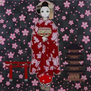 京都の舞妓さん 赤に桜 | 村上隆 （ムラカミタカシ） | 百貨店