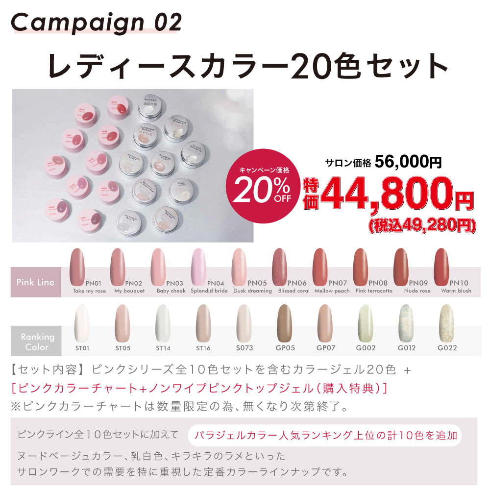 2025年2月paragelピンクラインカラーセットキャンペーン / NES