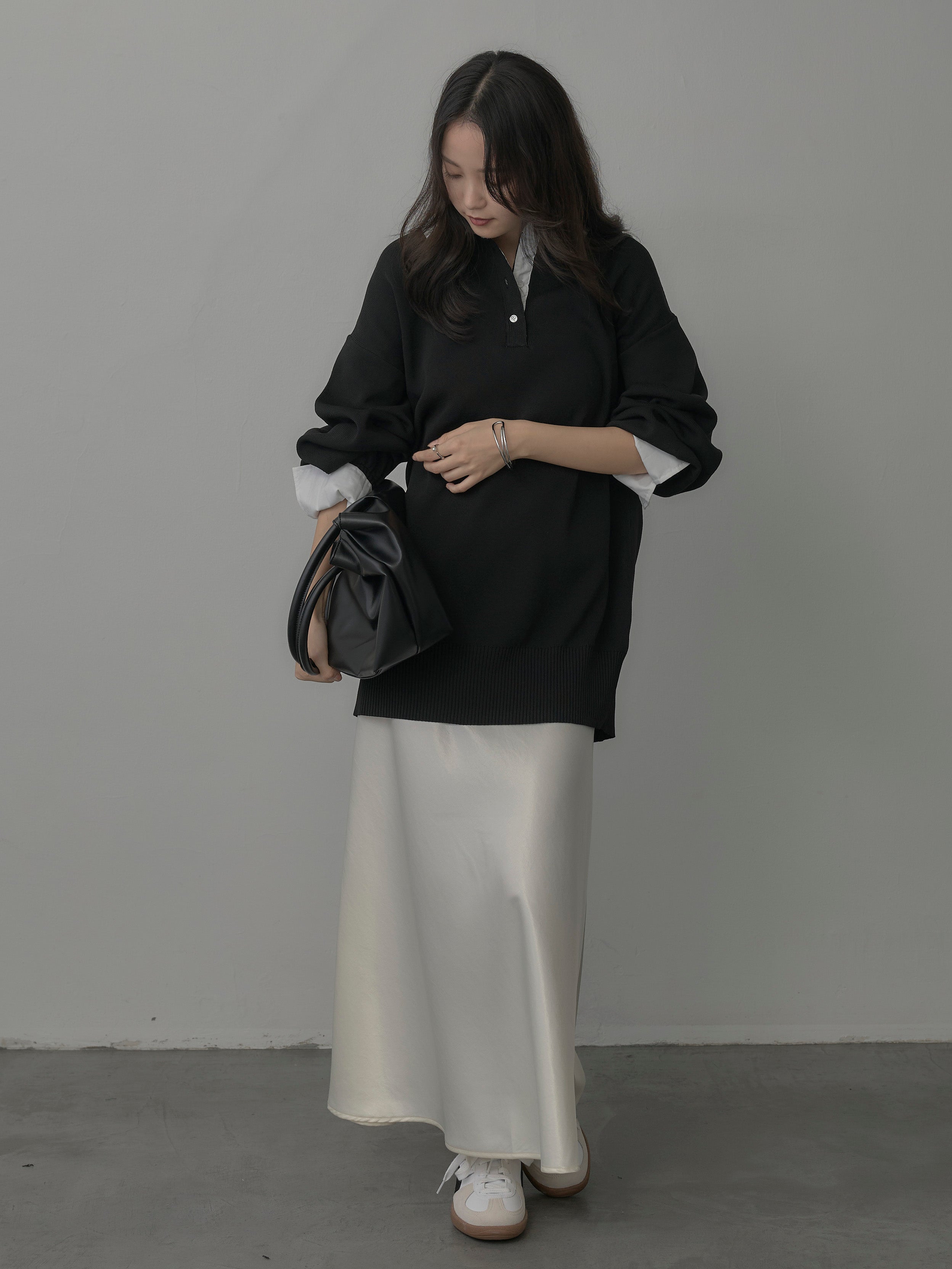 SET】襟付きポロトップス+ナローAラインサテンスカート(2set) – nairo