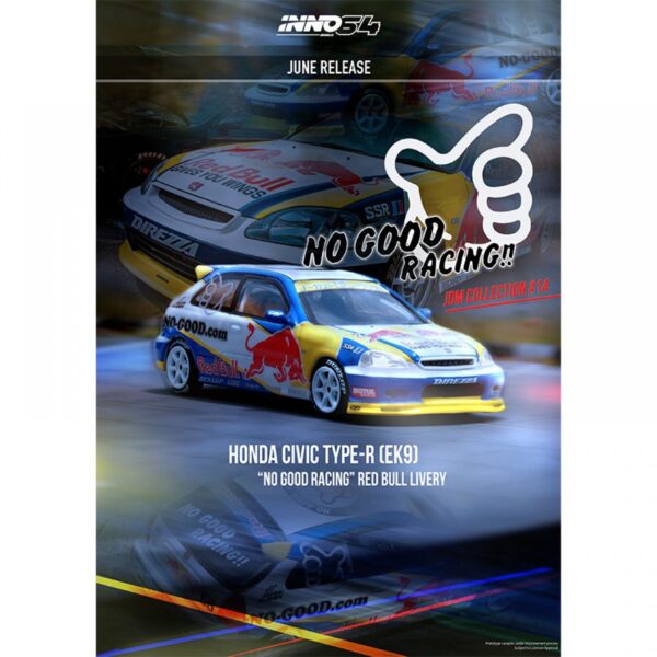 INNO64 Honda Civic Type-R (EK9) No Good Racing Red Bull IN64-EK9