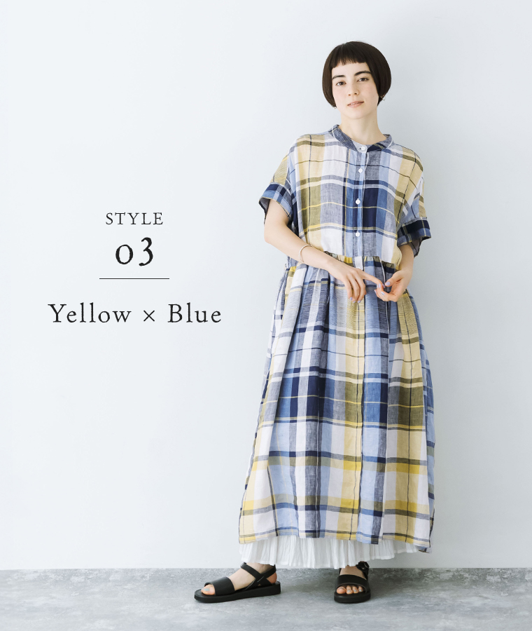 軽快な着心地と一癖デザイン【ubasoku】チェック×リネン夏のワンピース