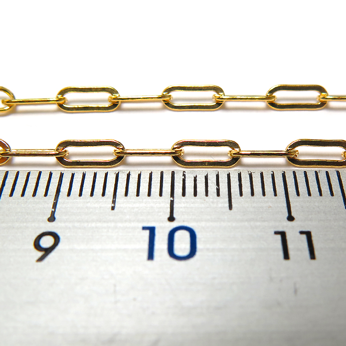 14kgf チェーン ブレスレット フラットオーバル 平長アズキ 6.5×2.5mm