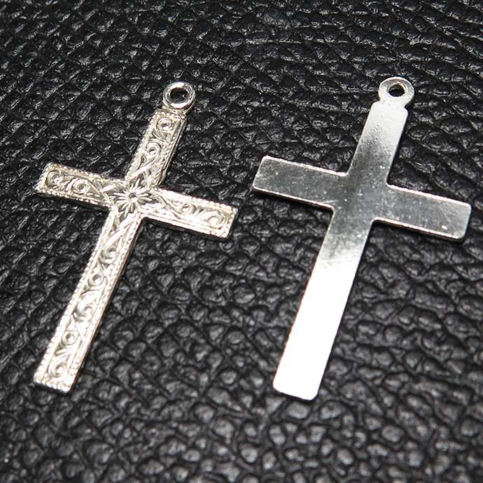 クロス チャーム 十字架 パーツ シルバー SV925 25mm×15mm （1個）